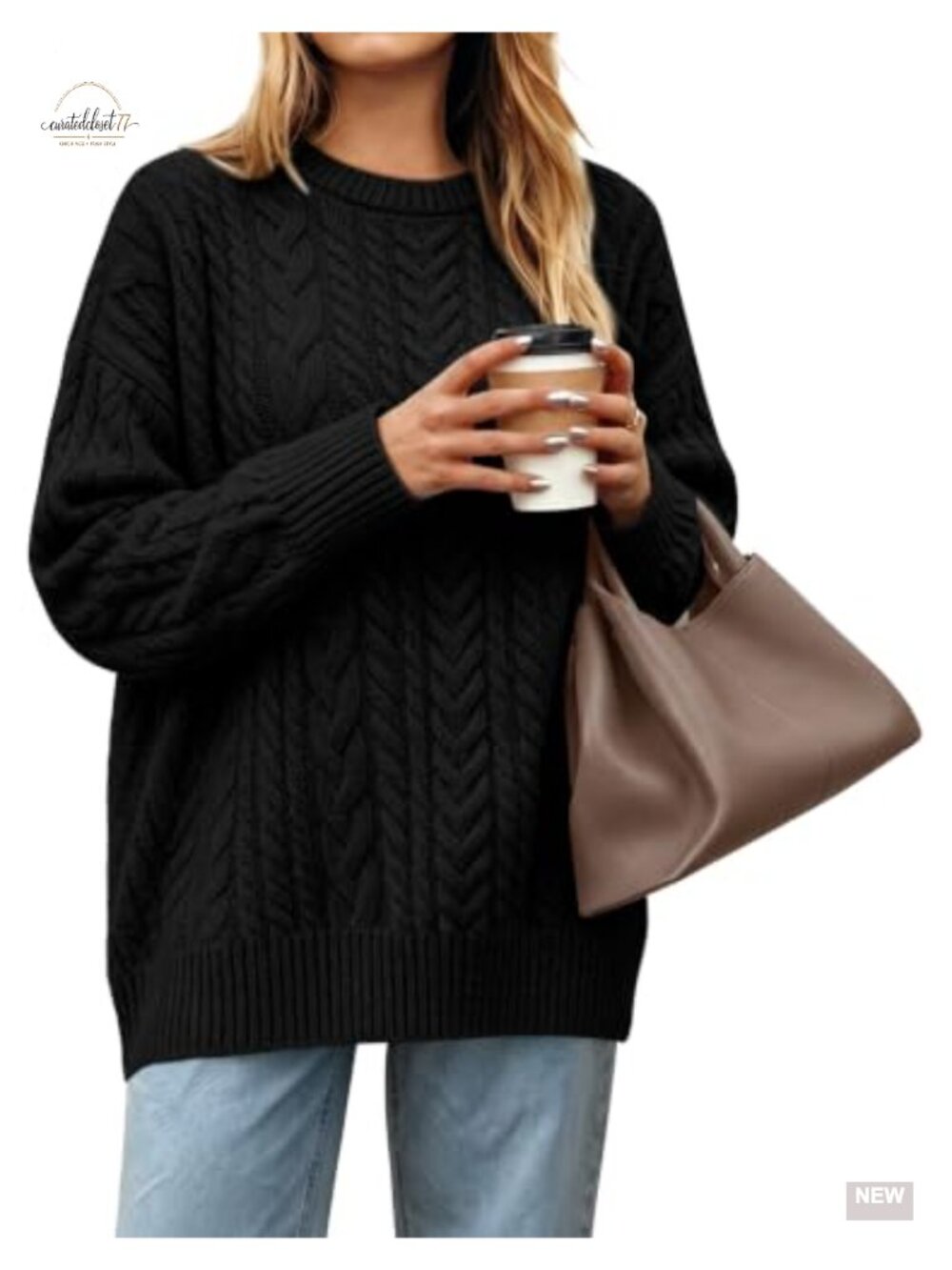 Cozy Cable Knit Long Sleeve Tunic Sweater Women Crew Neck Pullover